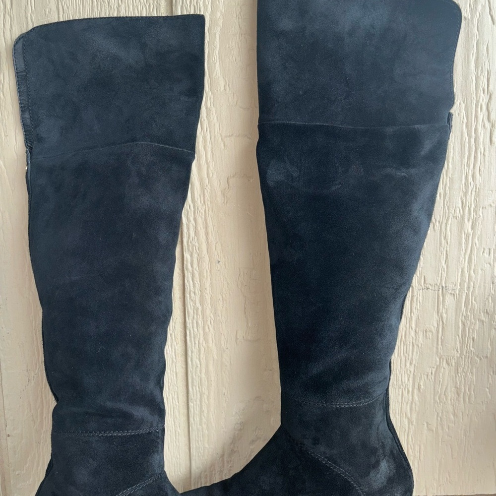Tommy Hilfiger Black Suede Knee-High Boots